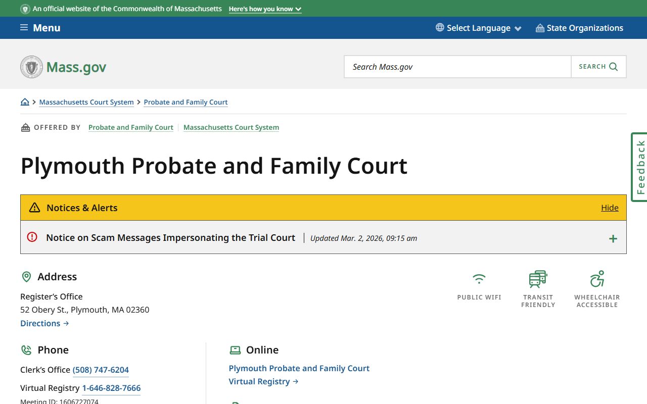 Plymouth County Probate Court in Plymouth for divorce decree records