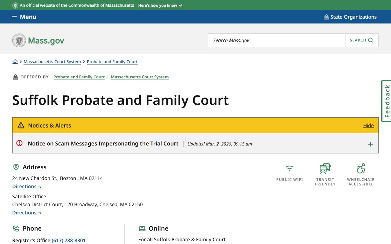 Suffolk County Probate Court serving Revere for divorce decree records