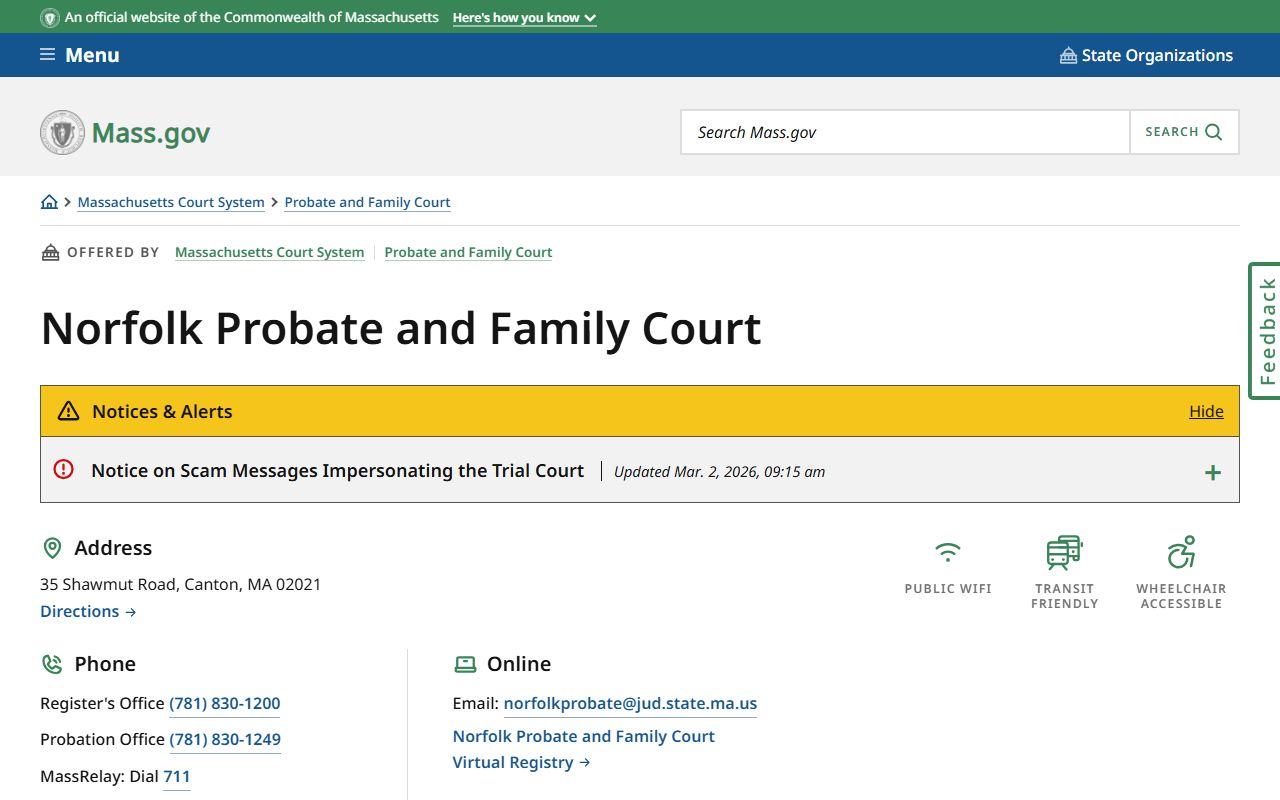 Norfolk County Probate Court serving Weymouth for divorce decree records
